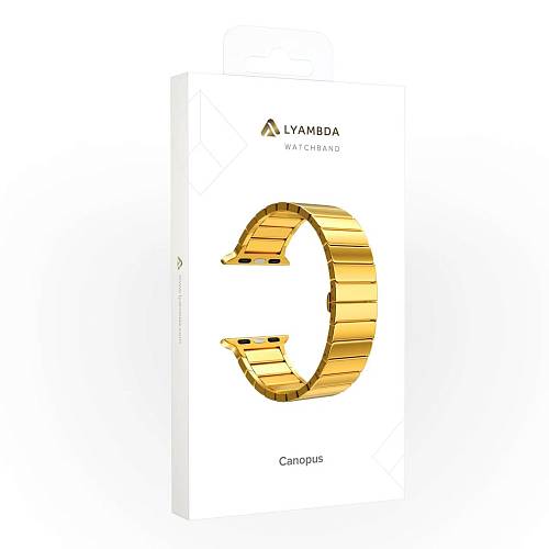Ремешок для смарт-часов Apple Watch 38/40 mm LYAMBDA CANOPUS, нержавеющая сталь, золотой